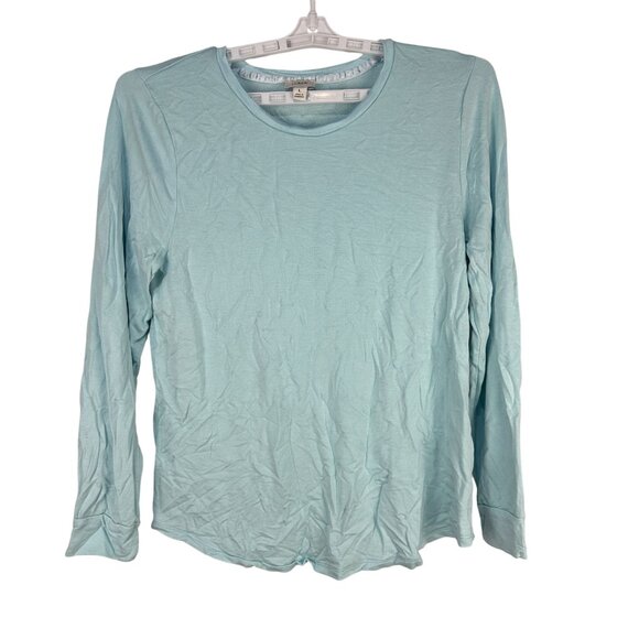 J Crew Womens Light Blue Long Sleeve Crew Neck Wrinkle Resistant Soft Top Large - Picture 1 of 4